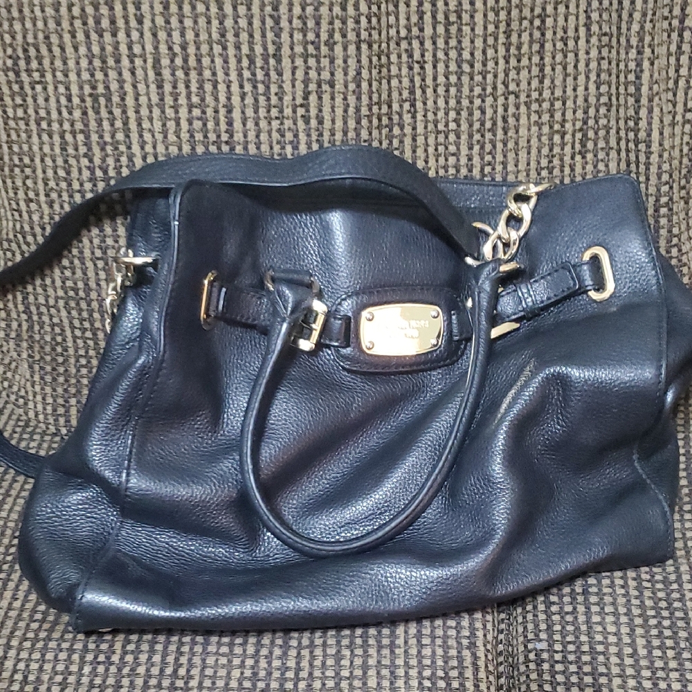 MICHAEL Michael Kors Navy Leather Shoulder Bag